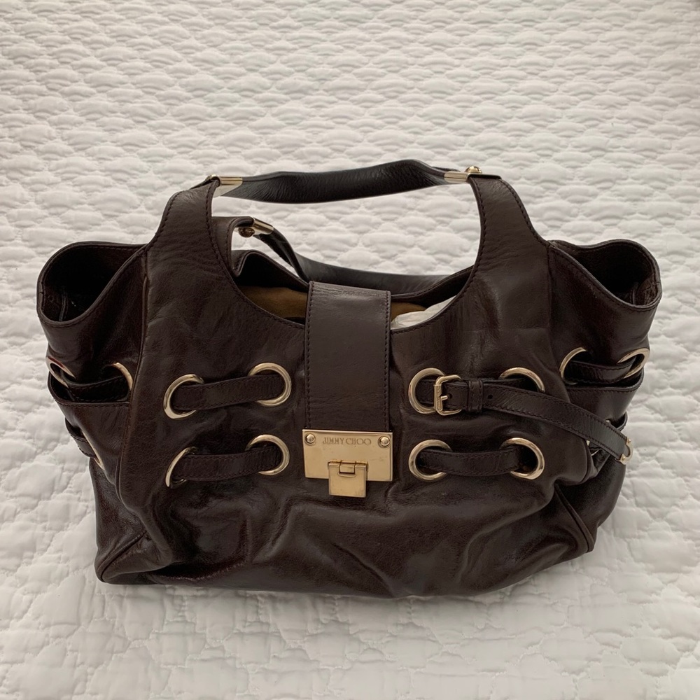 Jimmy Choo Brown Leather Ramona Bag with Dust Bag